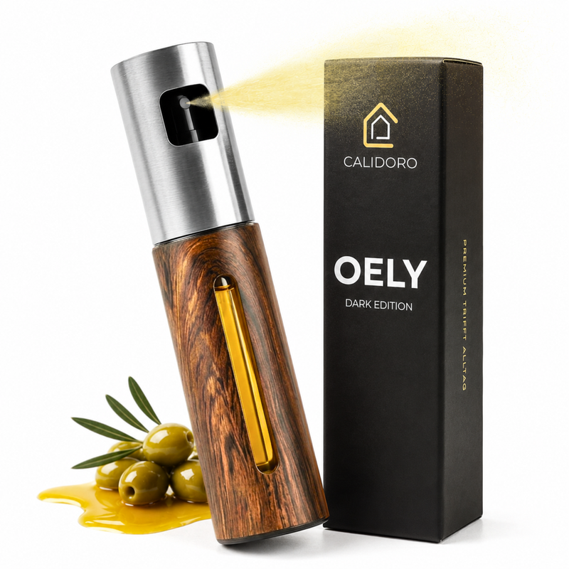 CALIDORO Ölsprüher Dark aus Edelstahl für Speiseöl